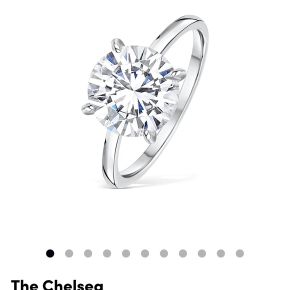 Lab created diamond and sterling silver - Picture 1 of 4